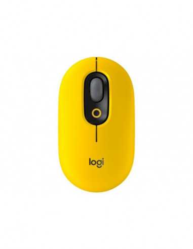 Mouse-uri Logitech Wireless Mouse Logitech POP- Optical- 1000-4000 dpi- 4 buttons- Slim- 2-4 BT- 1xAA- Yellow