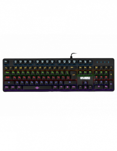 Tastaturi pentru jocuri Sven Gaming Keyboard SVEN KB-G9100- Win lock key- Fn keys- 7 backlit modes- Black- USB