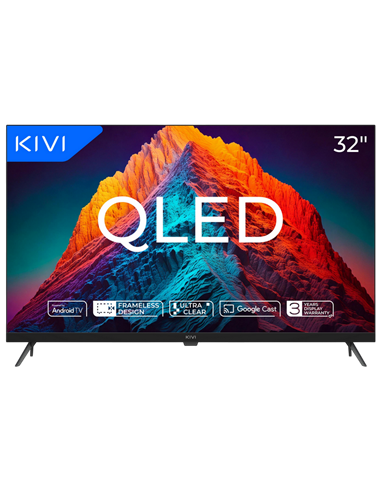 32" QLED SMART Телевизор KIVI 32F770QB, 1920x1080 FHD, Android TV, Чёрный