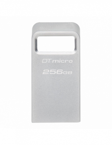 Metalic/Viteză mare/Premium 256GB USB3.2 Flash Drive Kingston DataTravaler Micro (DTMC3G2256GB)- Premium Metal Case (R:200MBs)
