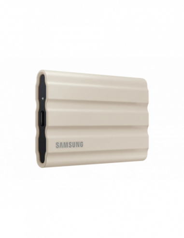 Unitate SSD externă portabilă USB3.0 2.0TB Samsung Portable SSD T7 Shield Beige- USB-C 3.1 (88x59x13mm- 98g-RW:10501000MBs- IP65