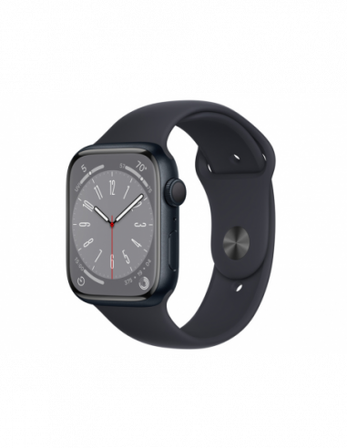 Dispozitive purtabile Apple Apple Watch Series 8 GPS- 41mm Midnight Aluminium Case with Midnight Sport Band- MNP53