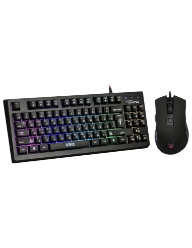 Игровые клавиатуры Qumo Gaming Keyboard amp- Mouse Qumo Pandemonium, Compact, Fn key, RGB, AntiGhosting, Black, USB