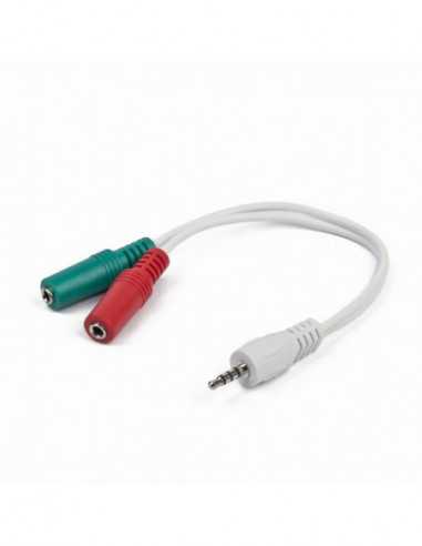 Audio: cabluri, adaptoare Audio cable CCA-417W, 3.5mm 4-pin plug to 3.5mm stereo + microphone sockets adapter cable allows conn