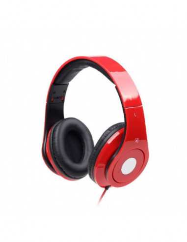 Căști Gembird Gembird MHS-DTW-R Detroit, Folding stereo headphonest with Microphone, 3.5mm (4 pin), Red