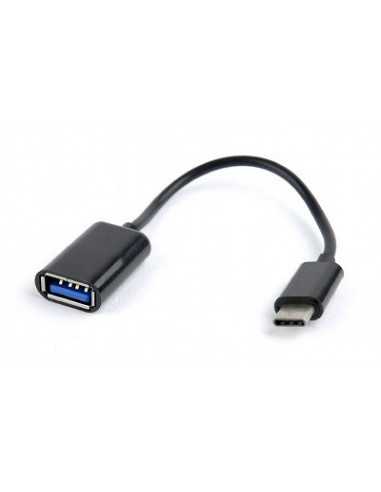Adaptoare Adapter Type-C-USB2.0 - Gembird A-OTG-CMAF2-01, USB 2.0 OTG type-C (male) to type-A (female) adapter cable, Black