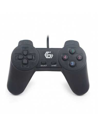 Controlere de jocuri Gembird JPD-UDV-01 Dual vibration gamepad, 2 sticks, 4-way D-pad and 10 action buttons, USB 2.0, 1.8m, Blac