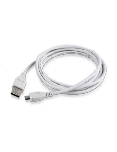 Cabluri USB, periferice Cable microUSB2.0 - 1.8m - Cablexpert CCP-mUSB2-AMBM-6-W, White, Professional series, USB 2.0 A-plug to