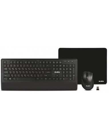 Tastaturi SVEN Tastaturi SVEN SVEN KB-C3800W, Wireless, Keyboard Mouse Mouse Pad, 2.4GHz, Multimedia Keyboard (104 keys, 12Fn-