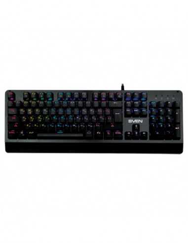 Tastaturi SVEN SVEN KB-G9700 RGB Mechanical Gaming Keyboard, Mechanical keys 104 keys, 12 Fn-keys, Backlight (RGB), USB, Black,