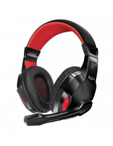 Căști SVEN Căști SVEN SVEN AP-G857MV Black-Red, Gaming Headphones with microphone, 23.5 mm (3 pin) stereo mini-jack, Non-tanglin