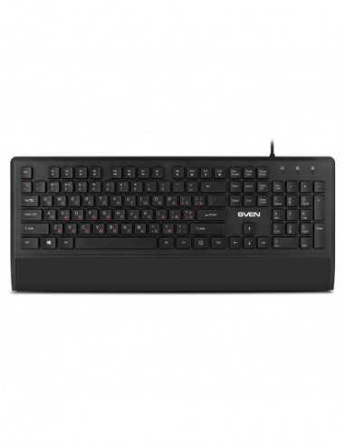 Tastaturi SVEN SVEN KB-E5500, Keyboard, 104 keys, 12 Fn-keys, Waterproof, Ergonomic Keyboard Rest, slim compact design, low-prof