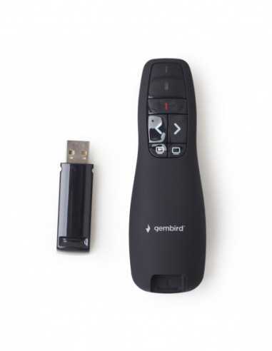 Telecomenzi pentru prezentări Gembird WP-L-02 Wireless presenter with laser pointer, Wireless 2.4 GHz, Power supply: 2 x AAA bat