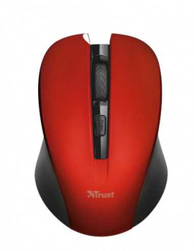 Mouse-uri Trust Trust Mydo Red Wireless Mouse, Silent Click, 10m 2.4GHz, Micro receiver, 1000 - 1800 dpi, 4 button, USB