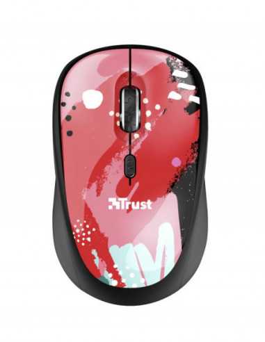 Мыши Trust Trust Yvi Wireless Mouse-Red Brush- 8m 2.4GHz- Micro receiver- 800-1600 dpi- 4 button- Rubber sides for comfort and g