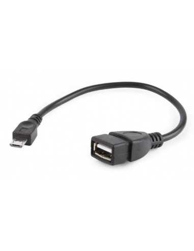 Adaptoare Adaptoare Adapter Micro B-USB2.0 - Gembird A-OTG-AFBM-03, USB OTG AF to Micro BM cable, 0.15 m, Black