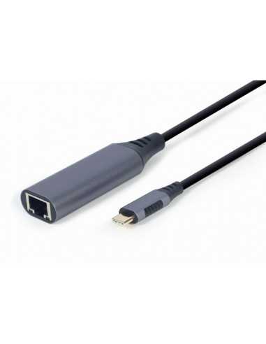 Adaptoare fără fir PCI Adaptoare fără fir PCI Gembird A-USB3C-LAN-01, USB type-C Gigabit network adapter, Space Grey