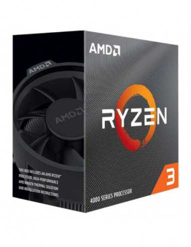 Procesor AM4 AMD Ryzen 3 4100, Socket AM4, 3.8-4.0GHz (4C8T), 2MB L2 + 4MB L3 Cache, No Integrated GPU, 7nm 65W, Unlocked, Box (
