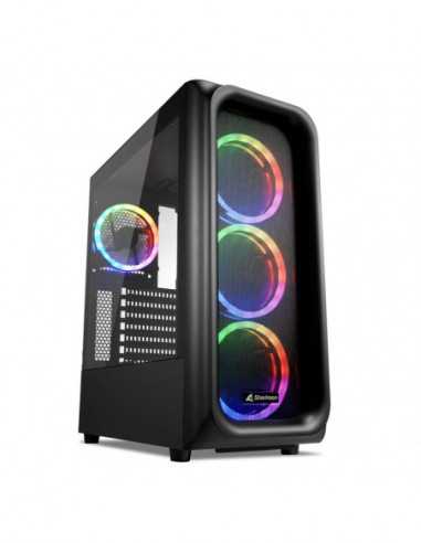 Carcase Sharkoon Carcase Sharkoon Sharkoon TK5M RGB ATX Case, with Side Panel of Tempered Glass, without PSU, Tool-free, Mesh Fr
