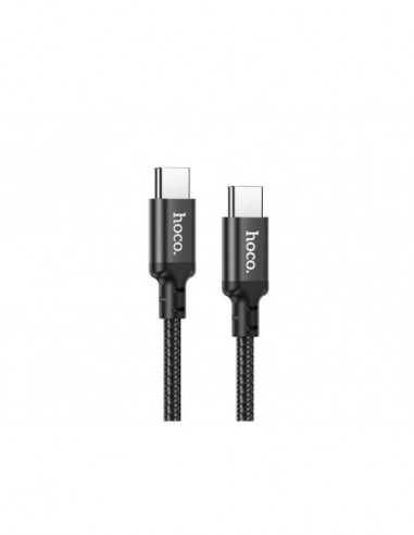 Кабели Cable USB-C to USB-C HOCO “X88 Gratified”- 1m- Black- PD20W Fast Charge- up to 3A- Charging Data Cable- Outer material: P