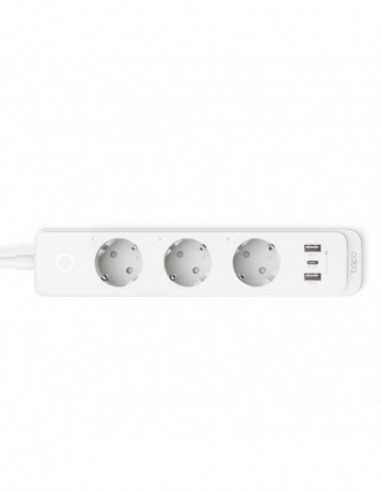 Smart iluminație Power Strip TP-LINK Tapo P300, White, Smart Wi-Fi Power Strip, 3 x Smart sockets USB-C 2 x USB-A, Individual