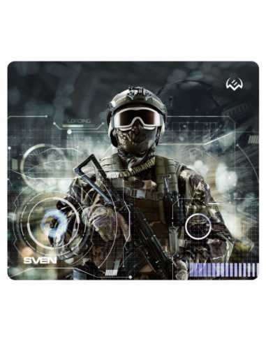 Covorașe pentru mouse Covorașe pentru mouse SVEN MP-G01S Soldier, Gaming Mouse Pad, Dimensions: 230 x 200 х 2 mm, Non-slip