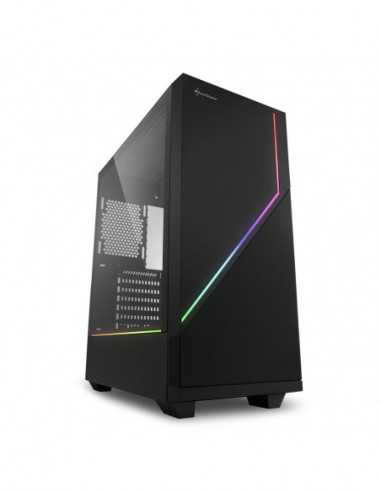 Carcase Sharkoon Carcase Sharkoon Sharkoon RGB FLOW ATX Case, with Side Panel of Tempered Glass, without PSU, Tool-free, Illumi