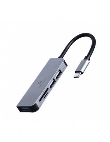 Hub-uri USB Hub-uri USB Gembird UHB-CM-CRU3P1U2P2-01, USB Type-C 3-port USB hub (USB3.1 + USB 2.0) with card reader