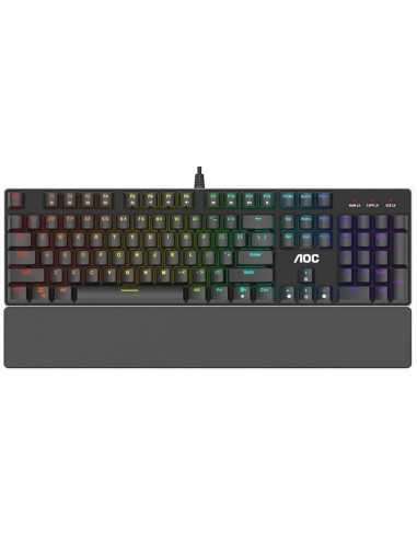 Tastaturi AOC Tastaturi AOC AOC GK500-RED RGB Mechanical Gaming Keyboard (RU), Mechanical keys (OUTEMU Red key switch), Backligh