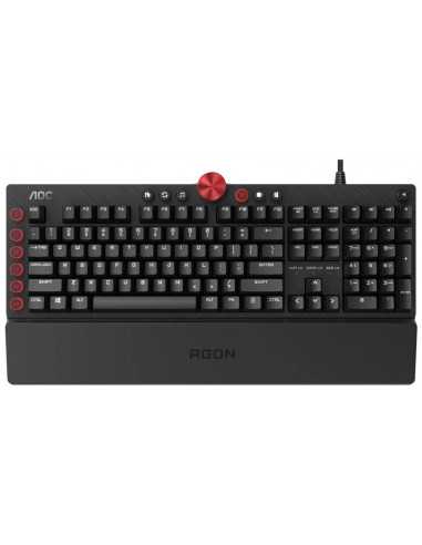 Tastaturi AOC Tastaturi AOC AOC AGK700-RED RGB Mechanical Gaming Keyboard (RU), Mechanical keys (CHERRY MX Red key switch), Back