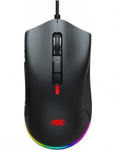 Mouse-uri AOC Mouse-uri AOC AOC GM530B Gaming Mouse, Black, 400–16000 DPI, Pixart PMW3389 sensor, RGB Logo, 7 x button mouse