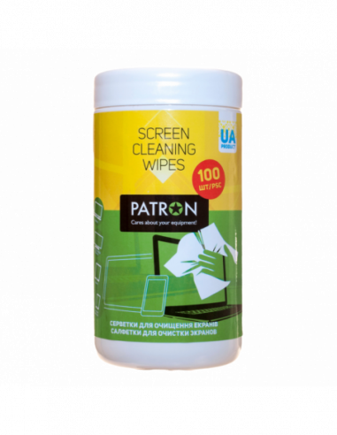 Accesorii de curățare Cleaning wipes for screens PATRON F3-027, Tube 100 pcs.