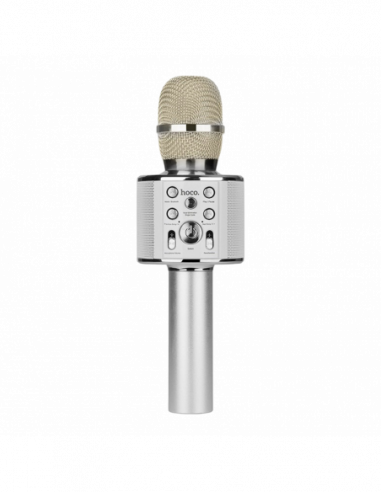 Микрофоны для ПК Karaoke Microphone HOCO BK3 Silver- Wireless