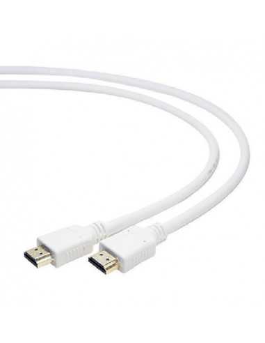 Cabluri video HDMI / VGA / DVI / DP Cable HDMI to HDMI 3.0m Cablexpert, male-male, V1.4, WHITE, CC-HDMI4-W-10