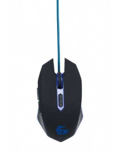 Игровые мыши GMB Gembird MUSG-001-B, Gaming Optical Mouse, 2400dpi adjustable, 6 buttons, Illuminated (Blue light) scroll wheel