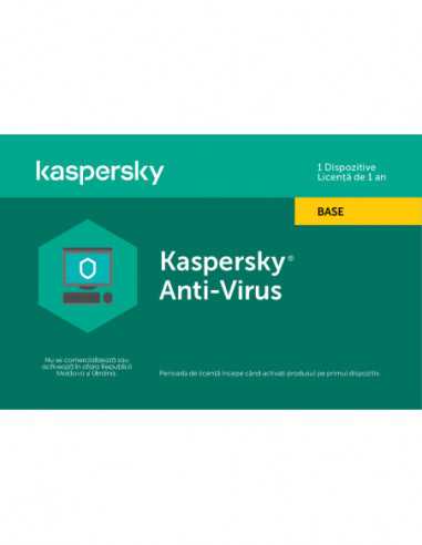 Kaspersky Kaspersky Anti-Virus Eastern Europe Edition. 1-Desktop 1 year Base License Pack, Card