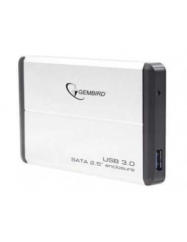 Аксессуары для HDD 2.5, внешние чехлы Gembird EE2-U3S-2-S, External enclosure for 2.5 SATA HDD with USB3.0(5Gbs) interface, Silv