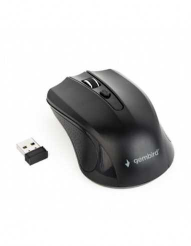 Mouse-uri pentru jocuri GMB Gembird MUSW-4B-04 Wireless Optical Mouse 2.4GHz 80012001600dpi Nano Reciver USB Black