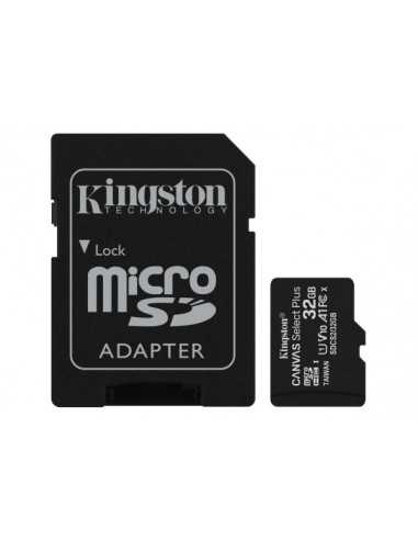 Carduri digitale securizate micro 32GB microSD Class10 A1 UHS-I + SD adapter Kingston Canvas Select Plus 600x Up to: 100MBs