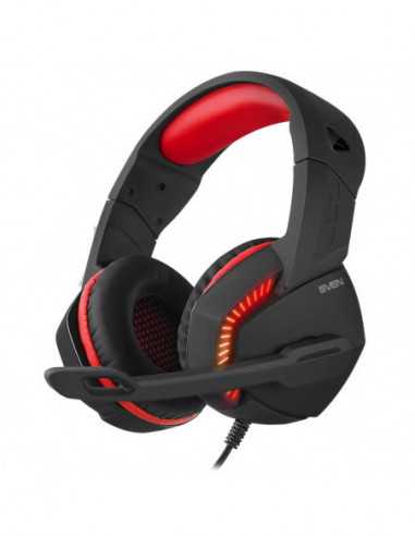 Наушники SVEN SVEN AP-U989MV, BlackRed Gaming Headphones with microphone, sound 7.1, 7 colors dynamic backlight, Non-tangling ca
