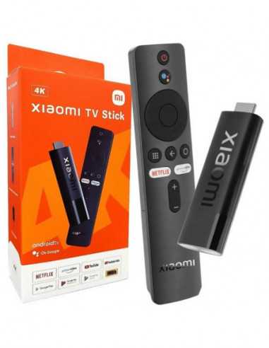 Цифровые медиаплееры Xiaomi TV Stick 4K- Black- Global- Android TV OS- Dolby Atmos- DTS HD
