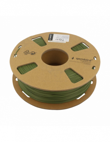 Filamente pentru imprimante 3D PLA 1.75 mm Matte Military Green Filament 1 kg Gembird 3DP-PLA-01-MTMG