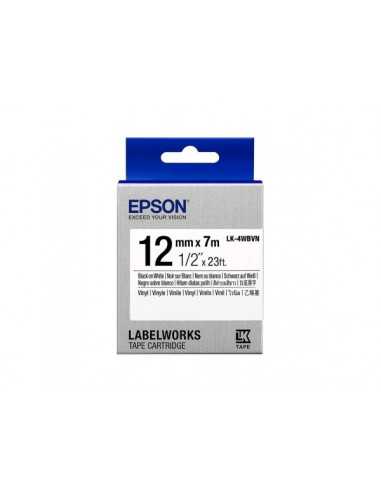 Cartuș de etichete Epson Tape Cartridge EPSON LK-4WBVN- 12mm7m Vinyl BlackWhite C53S654041