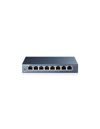 TP-LINK TL-SG108 8-port Gigabit Switch, 8 10/100/1000M RJ45 ports, steel case, QoS, IGMP Snooping