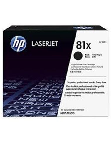 HP 81X (CF281X) High Yield Black Cartridge forHP LaserJet Enterprise M605dn, M605n, M605x, M606dn, M606x, M630dn, M630f, M630...