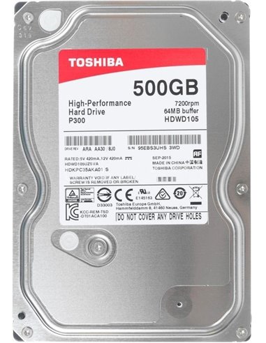 3.5” HDD Toshiba HDWD105UZSVA P300/ 500GB