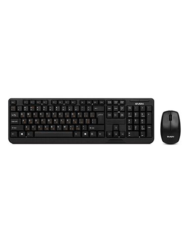 SVEN Comfort 3300 Wireless, Keyboard & Mouse, 2.4GHz , Multimedia Keyboard Standart + Mouse(2+1 keys,1000dpi), Nano receiver,...