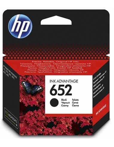 HP 652 (F6V25AE) Black Original Ink Cartridge for HP DeskJet Ink Advantage 4675, 1115, 2135, 3635, 3835, 4535, 5075, 5275) 36...