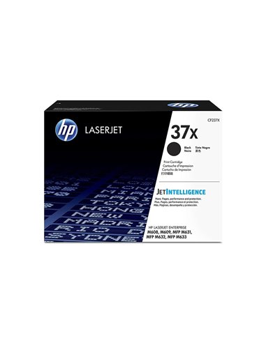 HP 37X (CF237X) High Yield Black Cartridge for HP LaserJet Enterprise M608, M609, M631, M632h, 25000 p.