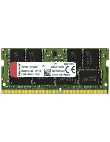 16GB DDR4-2666 SODIMM Kingston ValueRam, PC21300, CL19, 2Rx8, 1.2V